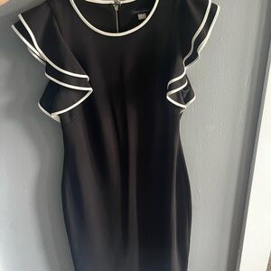 Elegant Tommy Hilfiger Black Dress with White Trim